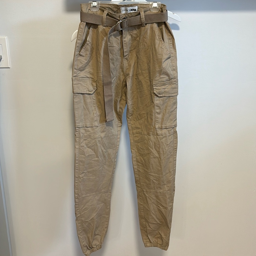 Fashion Nova cargo joggers.